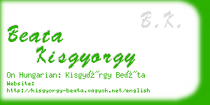 beata kisgyorgy business card